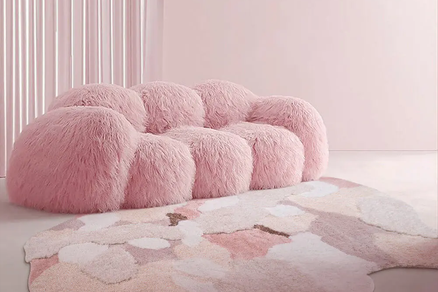 rose pink sofa